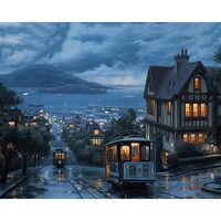 Kit pictura pe numere cu orase, 40x50 cm, San Francisco at night, PPT206