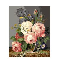 Kit pictura pe numere cu flori, 40x50 cm, PPT208