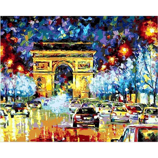Kit pictura pe numere cu orase, 40x50 cm, PPT212