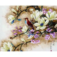 Kit pictura pe numere cu pasari, 40x50 cm, PPT240