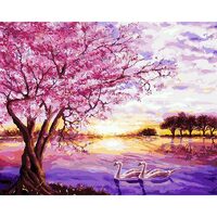 Kit pictura pe numere cu pasari, 40x50 cm, PPT275