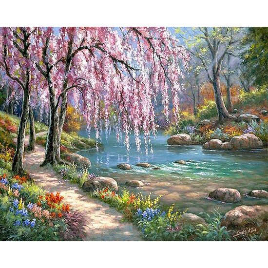 Kit pictura pe numere cu peisaje, 40x50 cm, PPT276