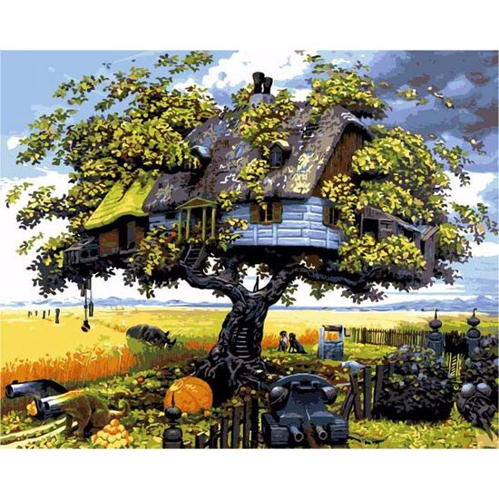 Kit pictura pe numere cu peisaje, 40x50 cm, PPT295