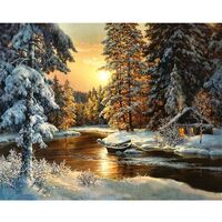 Kit pictura pe numere cu iarna, 40x50 cm, PPT319