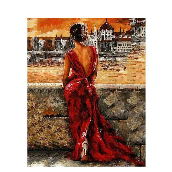 Kit pictura pe numere cu oameni , 40x50 cm, PPT333