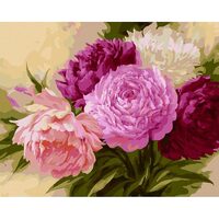 Kit pictura pe numere cu flori, 40x50 cm, PPT345