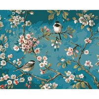 Kit pictura pe numere cu flori, 40x50 cm, PPT350