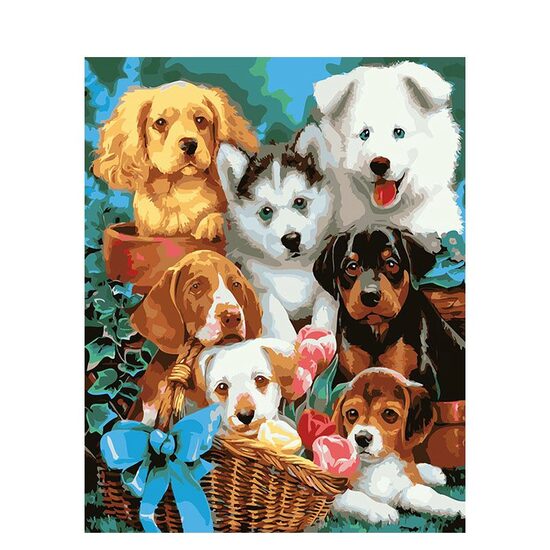 Kit pictura pe numere cu animale, 40x50 cm, PPT359