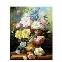 Kit pictura pe numere cu flori, 40x50 cm, PPT443