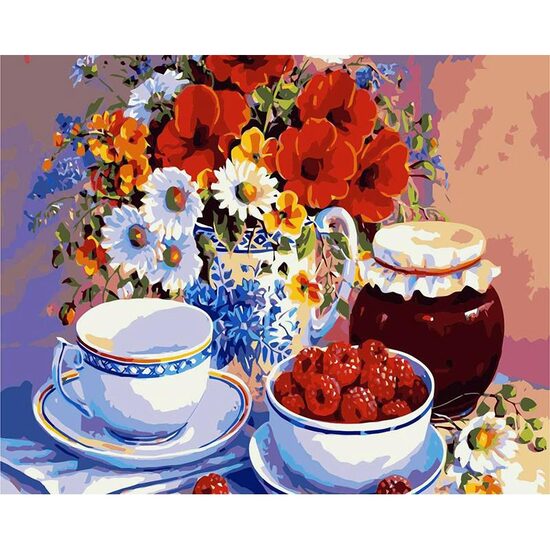 Kit pictura pe numere, 40x50 cm, Flowers PPT449