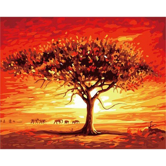 Kit pictura pe numere 40x50 cm, Peisaj Africa PPT475