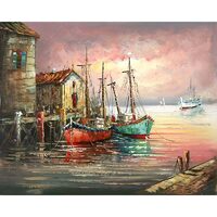 Kit pictura pe numere cu peisaje acvatice, 40x50 cm, PPT484