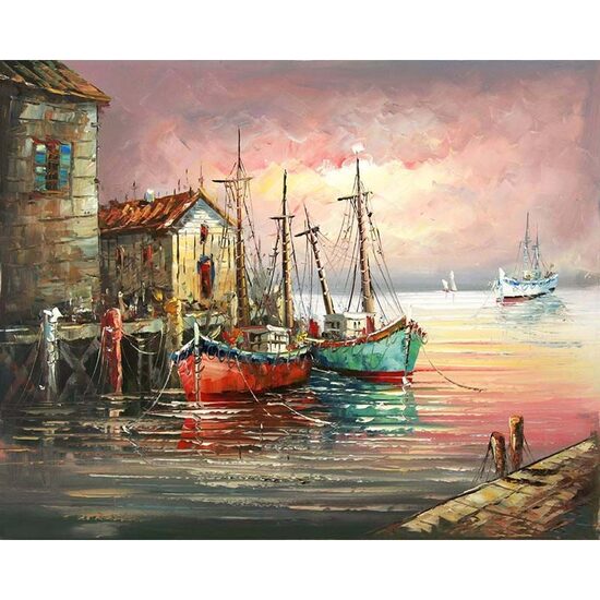 Kit pictura pe numere cu peisaje acvatice, 40x50 cm, PPT484