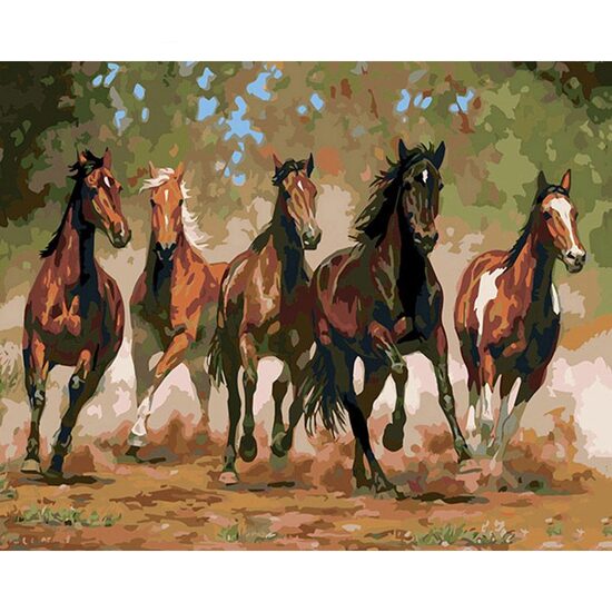 Kit pictura pe numere cu animale, 40x50 cm, PPT497
