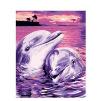 Kit pictura pe numere cu peisaje acvatice, 40x50 cm, PPT556