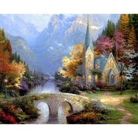 Kit pictura pe numere cu peisaje, 40x50 cm, PPT567