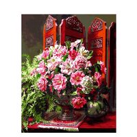 Kit pictura pe numere cu flori, 40x50 cm, PPT569