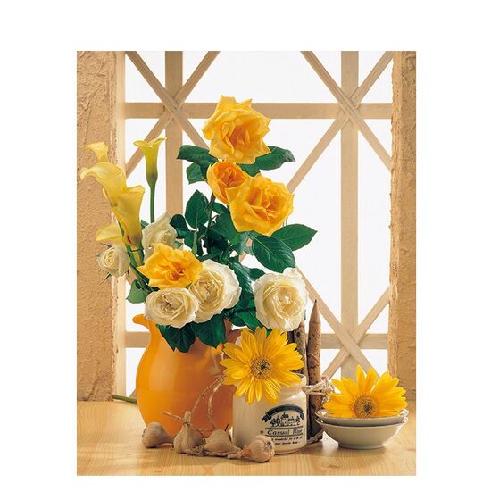 Kit pictura pe numere cu flori, 40x50 cm, PPT572