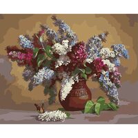 Kit pictura pe numere cu flori, 40x50 cm, PPT584