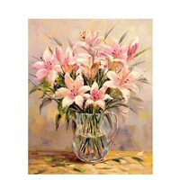 Kit pictura pe numere cu flori, 40x50 cm, PPT587