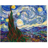 Kit pictura pe numere cu personalitati si picturi celebre, 40x50 cm, PPT590