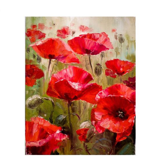 Kit pictura pe numere cu flori, 40x50 cm, PPT591