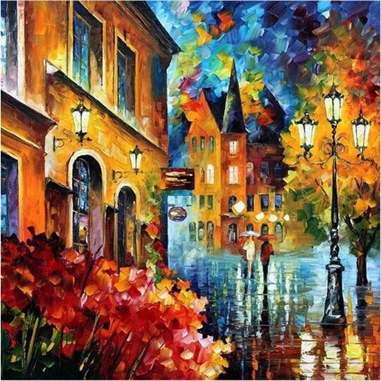 Kit pictura pe numere cu orase, 40x50 cm, PPT612