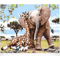 Kit pictura pe numere cu animale, 40x50 cm, PPT629