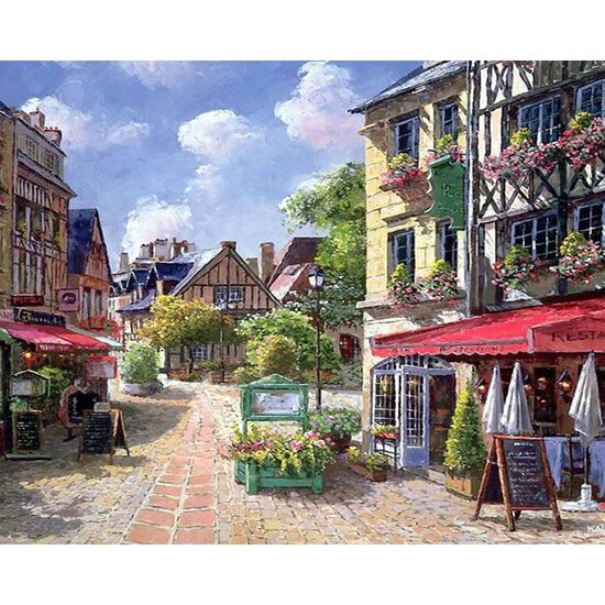 Kit pictura pe numere cu peisaje, 40x50 cm, PPT648