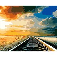 Kit pictura pe numere, 40x50 cm, Railroad PPT664