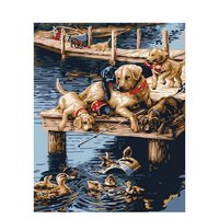 Kit pictura pe numere cu animale, 40x50 cm, PPT665