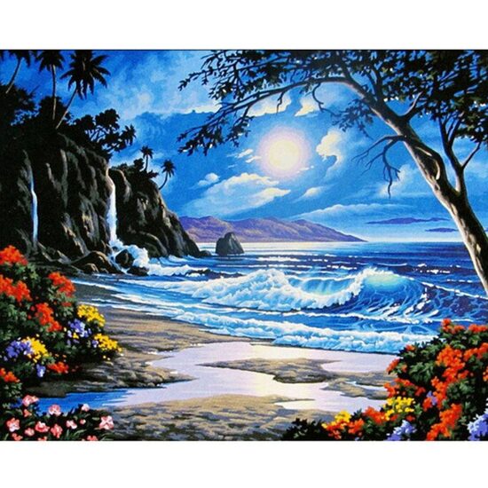 Kit pictura pe numere cu peisaje, 40x50 cm, PPT667