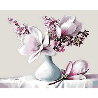 Kit pictura pe numere cu flori, 40x50 cm, PPT670