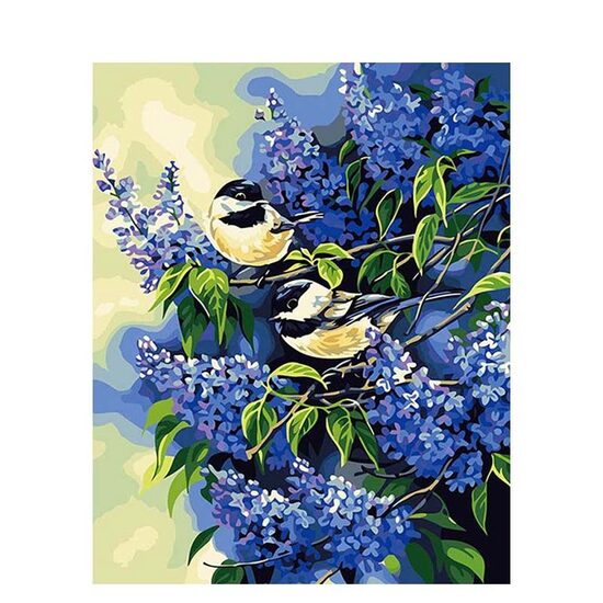 Kit pictura pe numere cu pasari, 40x50 cm, PPT673