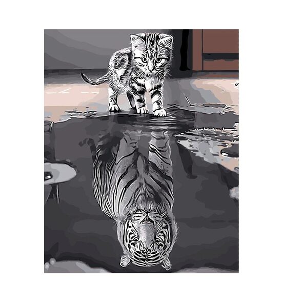 Kit pictura pe numere cu animale, 40x50 cm, PPT679