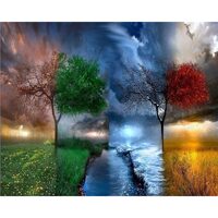 Kit pictura pe numere cu peisaje, 40x50 cm, PPT802