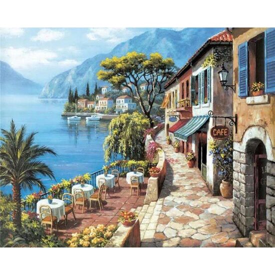 Kit pictura pe numere cu orase, 40x50 cm, PPT303