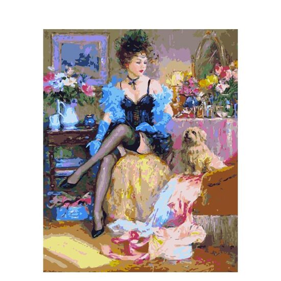 Kit pictura pe numere cu oameni, 40x50 cm, PPT309