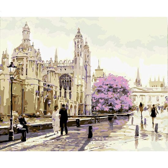 Kit pictura pe numere cu orase, 40x50cm, PPT313