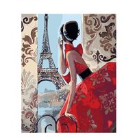 Kit pictura pe numere cu orase, 40x50 cm, PPT317