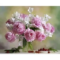 kit pictura pe numere cu flori 40x50 cm, PPT331