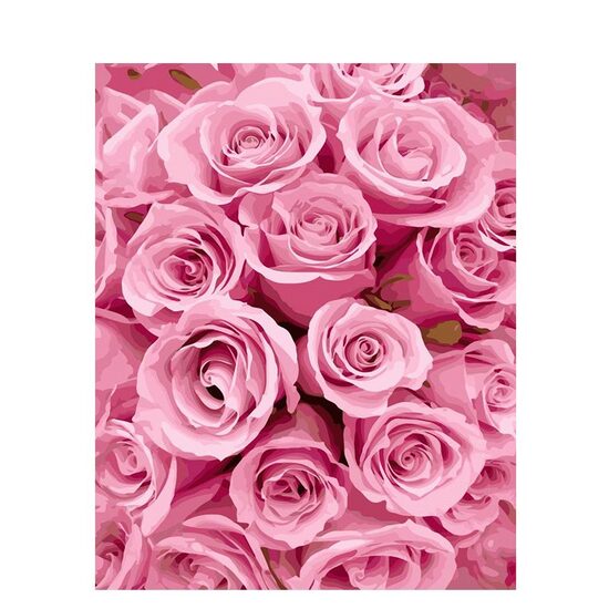 kit pictura pe numere cu flori 40x50 cm, PPT334