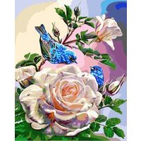 Kit pictura pe numere cu flori, 40x50cm, PPT3151
