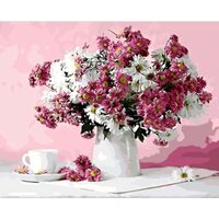 Kit pictura pe numere cu flori, 40x50cm, PPT3154