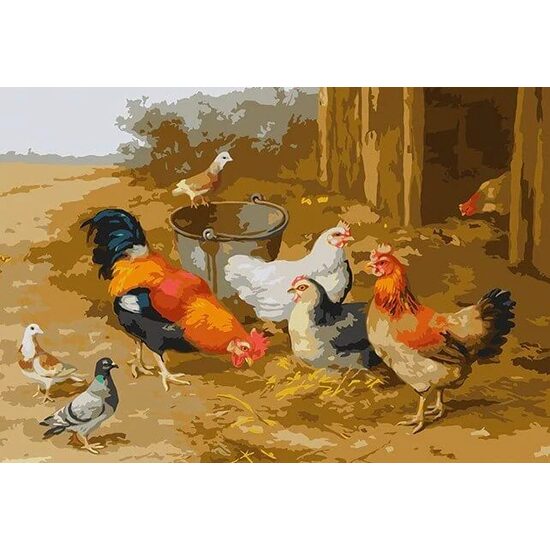 Kit pictura pe numere cu animale, 40x50cm, PPT3165