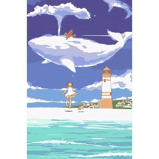 Kit pictura pe numere cu caricaturi, 40x50cm, PPT3172