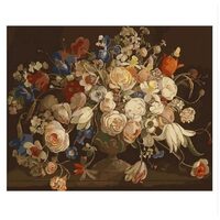 Kit pictura pe numere cu flori 40x50cm, PPT3183