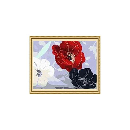 Kit pictura pe numere cu flori, 40x50cm, PPT3188