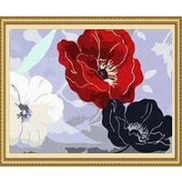 Kit pictura pe numere cu flori, 40x50cm, PPT3189