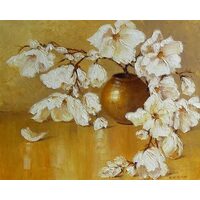 Kit pictura pe numere cu flori, 40x50cm, PPT3204